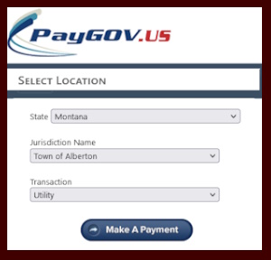 Alberton uses PayGov.US to take online payments for water-sewer bill.
